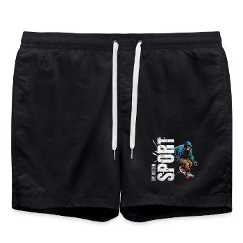 Eins mit dem Sport - Skateboard - Badeshorts - Schwarz - Vorne - AI Model Male 185 light (185cm)