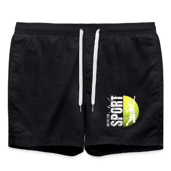 Eins mit dem Sport - Tennis - Badeshorts - Schwarz - Vorne - AI Model Male 185 light (185cm)