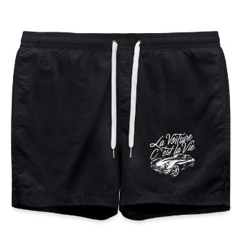 La voiture c'est la vie humour anniversaire - Short de bain - noir - Devant - AI Model Male 185 light (185cm)