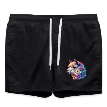 Alpaka - Badeshorts - Schwarz - Vorne - AI Model Male 185 light (185cm)