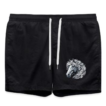 Horse - Swim Trunks - black - Front - AI Model Male 185 light (185cm)