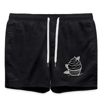 Matcha IceCream - Badeshorts - Schwarz - Vorne - AI Model Male 185 light (185cm)