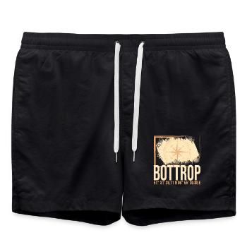 Bottrop Koordinaten - Badeshorts - Schwarz - Vorne - AI Model Male 185 light (185cm)