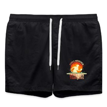 Coole Mädchen spielen Tischtennis - Badeshorts - Schwarz - Vorne - AI Model Male 185 light (185cm)