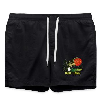 Life is better when you play Table Tennis - Badeshorts - Schwarz - Vorne - AI Model Male 185 light (185cm)