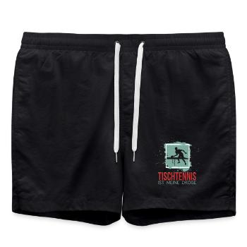 Tischtennis ist meine Droge - Badeshorts - Schwarz - Vorne - AI Model Male 185 light (185cm)