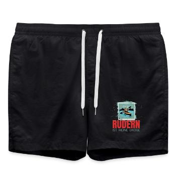 Rudern ist meine Droge - Badeshorts - Schwarz - Vorne - AI Model Male 185 light (185cm)