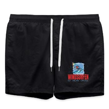 Windsurfen ist meine Droge - Badeshorts - Schwarz - Vorne - AI Model Male 185 light (185cm)