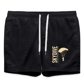 Skydive - Das Leben ist besser über den Wolken - Badeshorts - Schwarz - Vorne - AI Model Male 185 light (185cm)