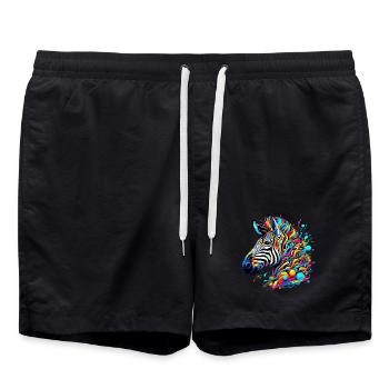 Zèbre - Short de bain - noir - Devant - AI Model Male 185 light (185cm)