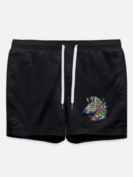 Zebra - Badeshorts - Schwarz