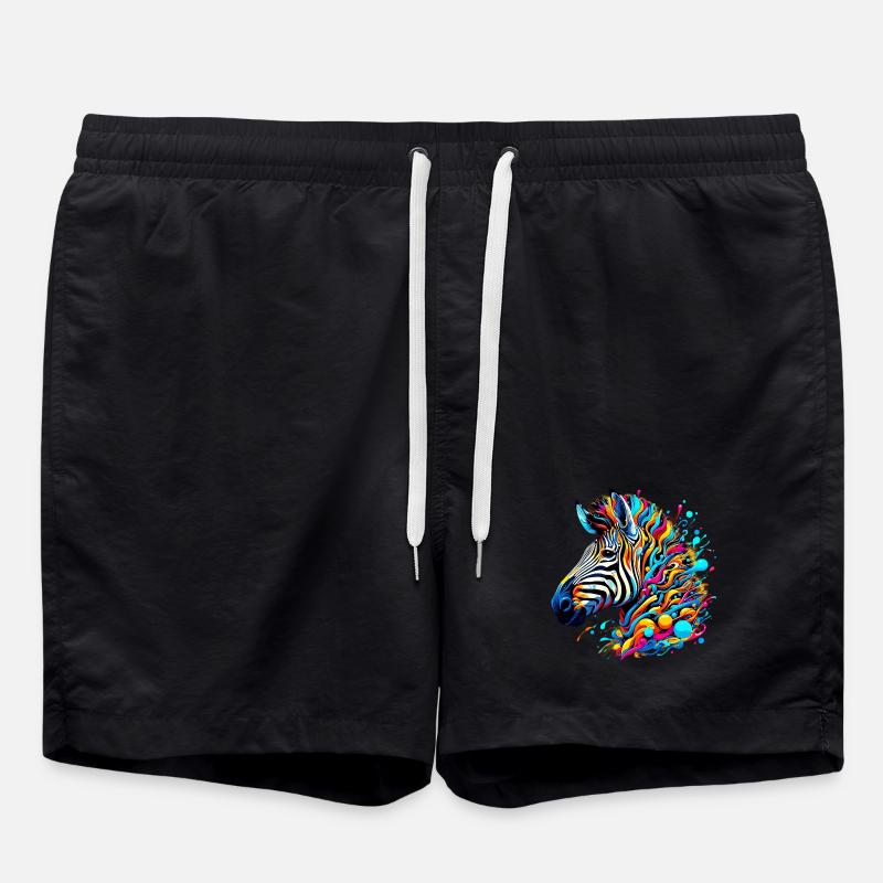 Zebra - Swim Trunks - black