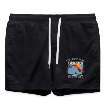Ein Leben ohne Paragliden ist möglich aber Sinnlos - Badeshorts - Schwarz - Vorne - AI Model Male 185 light (185cm)