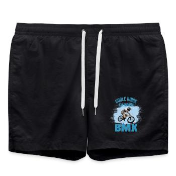 Coole Jungs fahren BMX - Badeshorts - Schwarz - Vorne - AI Model Male 185 light (185cm)