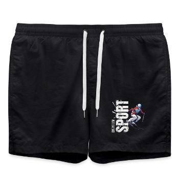 Eins mit dem Sport - Skifahren - Badeshorts - Schwarz - Vorne - AI Model Male 185 light (185cm)