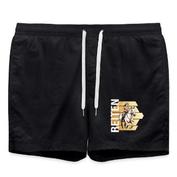 Reiten - Badeshorts - Schwarz - Vorne - AI Model Male 185 light (185cm)