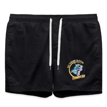 Wo träume gleiten - Eiskunstlauf - Badeshorts - Schwarz - Vorne - AI Model Male 185 light (185cm)