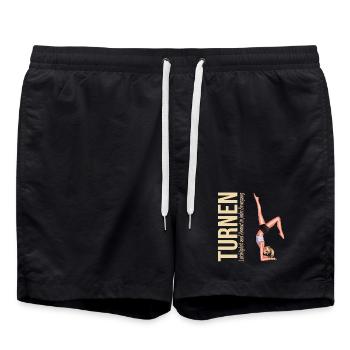 Turnen: Leichtigkeit und Anmut in jeder Bewegung - Badeshorts - Schwarz - Vorne - AI Model Male 185 light (185cm)
