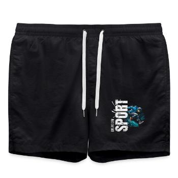 Eins mit dem Sport - Parkour - Badeshorts - Schwarz - Vorne - AI Model Male 185 light (185cm)