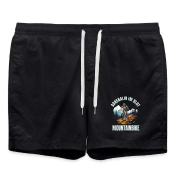 Adrenalin im Blut - Mountainbike - Badeshorts - Schwarz - Vorne - AI Model Male 185 light (185cm)