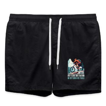 MTB: Im Flow der Natur im Rhythmus des Trails - Badeshorts - Schwarz - Vorne - AI Model Male 185 light (185cm)
