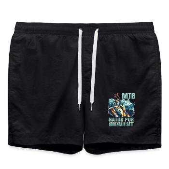 MTB: Natur pur - Adrenalin satt - Badeshorts - Schwarz - Vorne - AI Model Male 185 light (185cm)