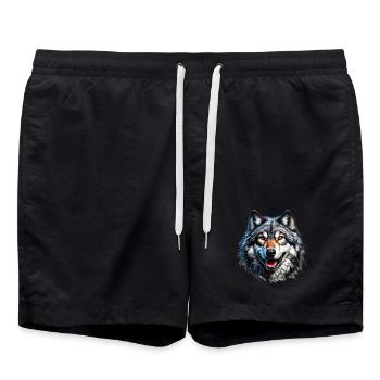Wolf - Badeshorts - Schwarz - Vorne - AI Model Male 185 light (185cm)