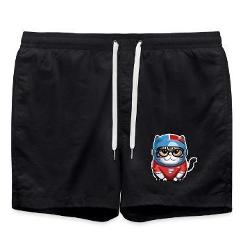 Katze Weltraum, astronaute de Space Cat - Short de bain - noir - Devant - AI Model Male 185 light (185cm)