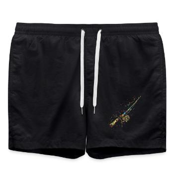 Fishing Rod Graffiti - Swim Trunks - black - Front - AI Model Male 185 light (185cm)