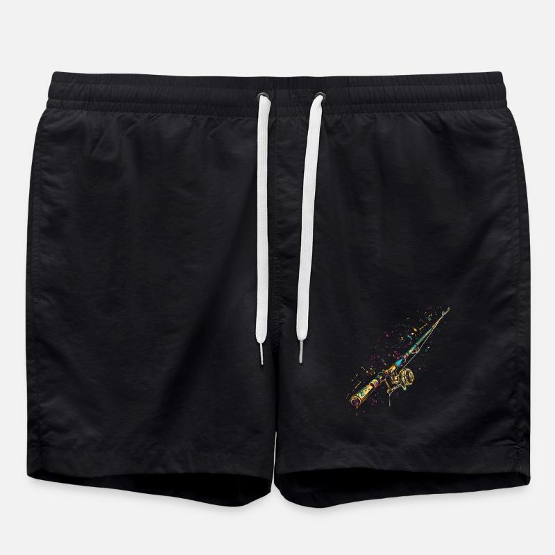 Angelrute Graffiti - Badeshorts - Schwarz