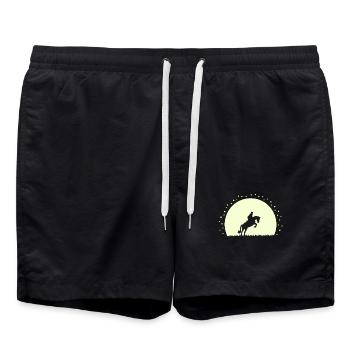 Silhouette Cheval Équestre Nocturne - Short de bain - noir - Devant - AI Model Male 185 light (185cm)
