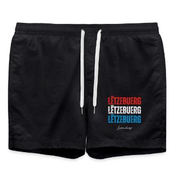 Flag of Luxembourg, Luxembourg pride - Swim Trunks - black - Front - AI Model Male 185 light (185cm)