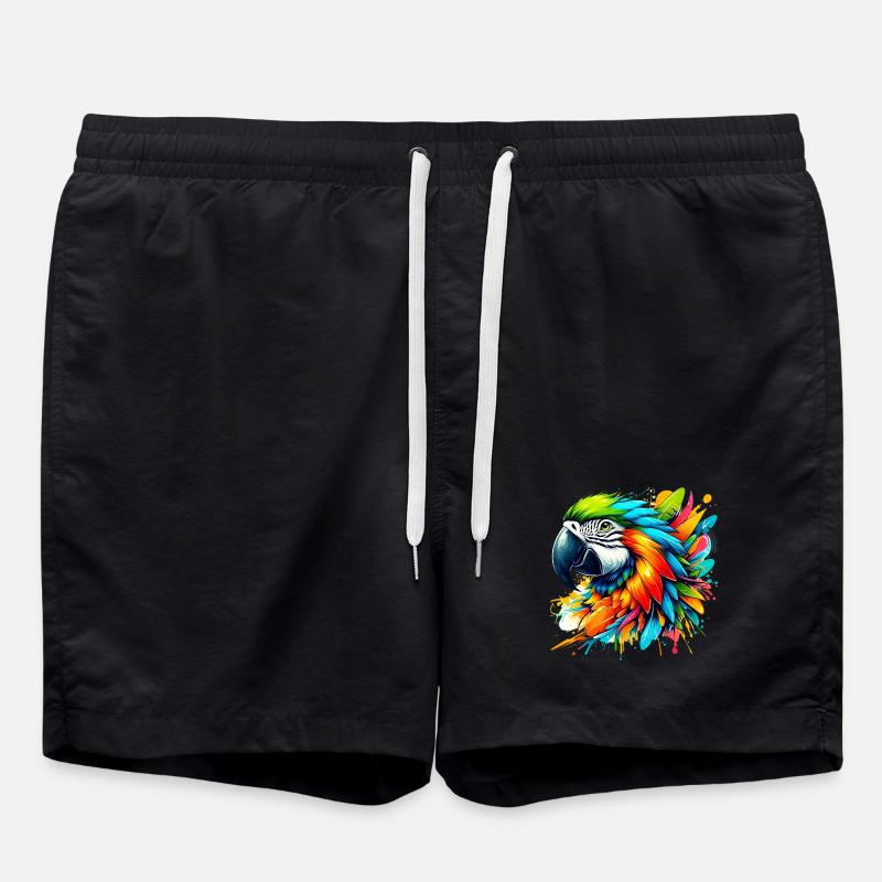 Papagei - Badeshorts - Schwarz