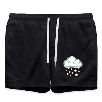 Pastellwolke und Schnee - Badeshorts - Schwarz - Vorne - AI Model Male 185 light (185cm)