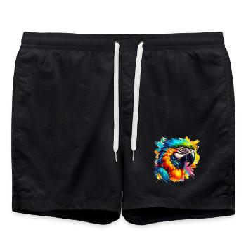 Papagei - Badeshorts - Schwarz - Vorne - AI Model Male 185 light (185cm)