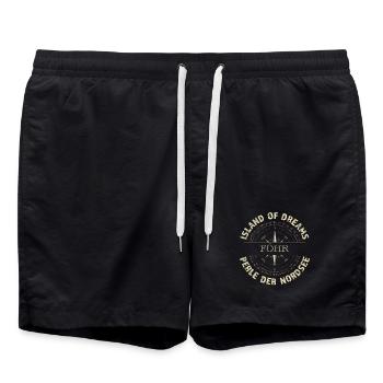 Island of Dreams - Föhr - Badeshorts - Schwarz - Vorne - AI Model Male 185 light (185cm)