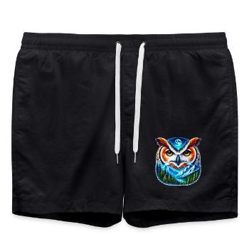 Hibou - Short de bain - noir - Devant - AI Model Male 185 light (185cm)