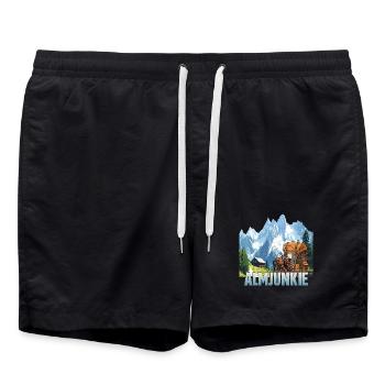 Almjunkie - Badeshorts - Schwarz - Vorne - AI Model Male 185 light (185cm)