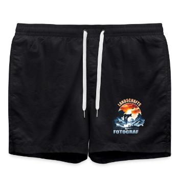 Landschafts Fotograf - Badeshorts - Schwarz - Vorne - AI Model Male 185 light (185cm)