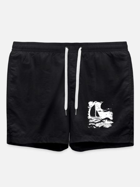 Dessin de voile - Short de bain - noir