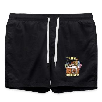 Travel Photography - Badeshorts - Schwarz - Vorne - AI Model Male 185 light (185cm)