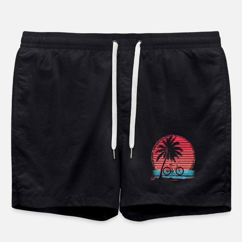 Bicycle Synthwave - Swim Trunks - black