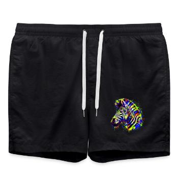 Zebra - Badeshorts - Schwarz - Vorne - AI Model Male 185 light (185cm)