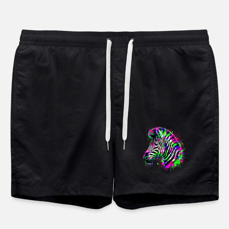 Zebra - Badeshorts - Schwarz