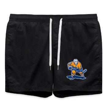 Graphique de joueur de hockey sur glace - Short de bain - noir - Devant - AI Model Male 185 light (185cm)