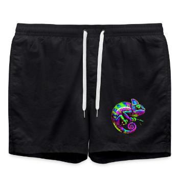 Chamäleon - Badeshorts - Schwarz - Vorne - AI Model Male 185 light (185cm)