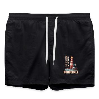 Norderney - Badeshorts - Schwarz - Vorne - AI Model Male 185 light (185cm)