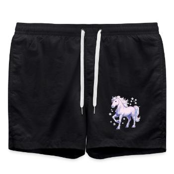 Pferd mit Sternen - Badeshorts - Schwarz - Vorne - AI Model Male 185 light (185cm)