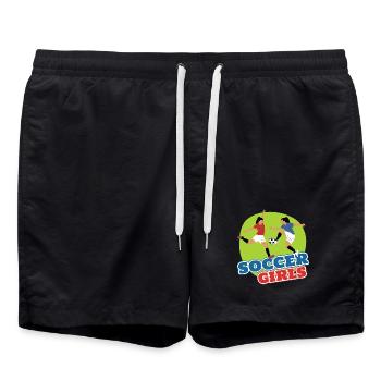 Soccer Girls - Badeshorts - Schwarz - Vorne - AI Model Male 185 light (185cm)