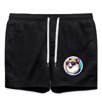 Hamster with sunglasses in pastel - Swim Trunks - black - Front - AI Model Male 185 light (185cm)